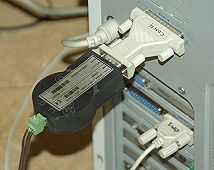 connector in place between interface and COM port. Appears to result in problems with data traffic, probably because of  poor connections.